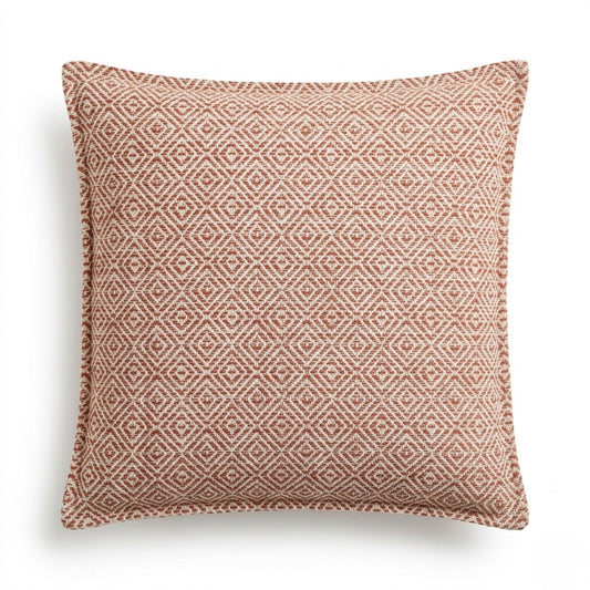 Burgundy Squares Cotton Cushion Cover – 45 x 45cm