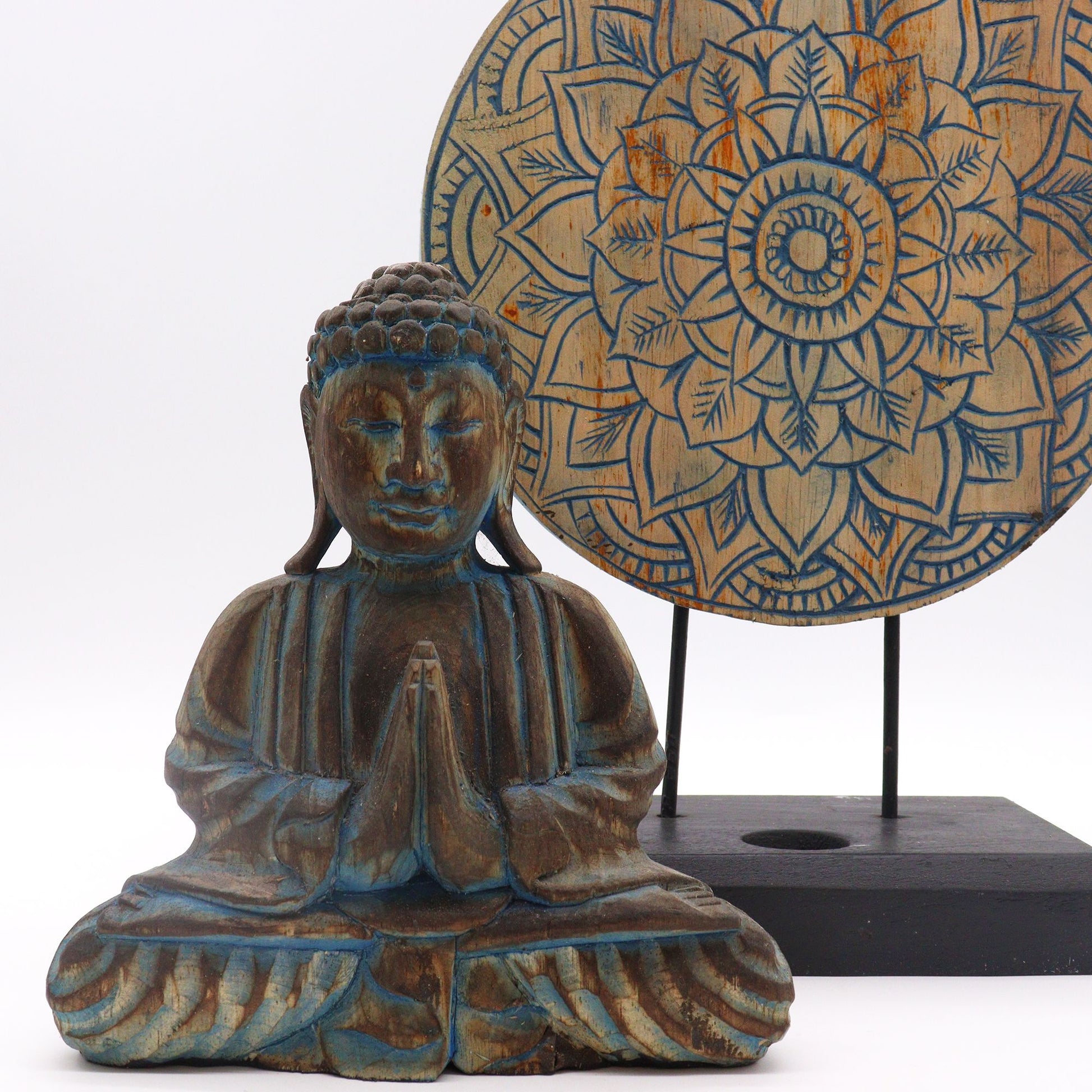 Buddha Feng Shui Set - Flower Mandala - Blue - Image buddha-feng-shui-set--flower-mandala--blue-bfss-02