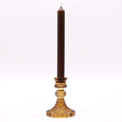 Vintage Dinner Candle Holder - Antique Amber - Image vintage-dinner-candle-holder--antique-amber-gchd-02