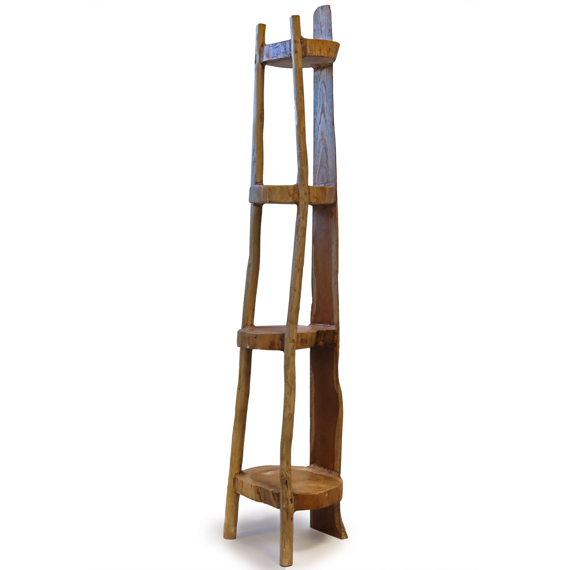 Natural Teak Corner Unit 4 Shelves - 135cm high - Image natural-teak-corner-unit-4-shelves--135cm-high-tds-03