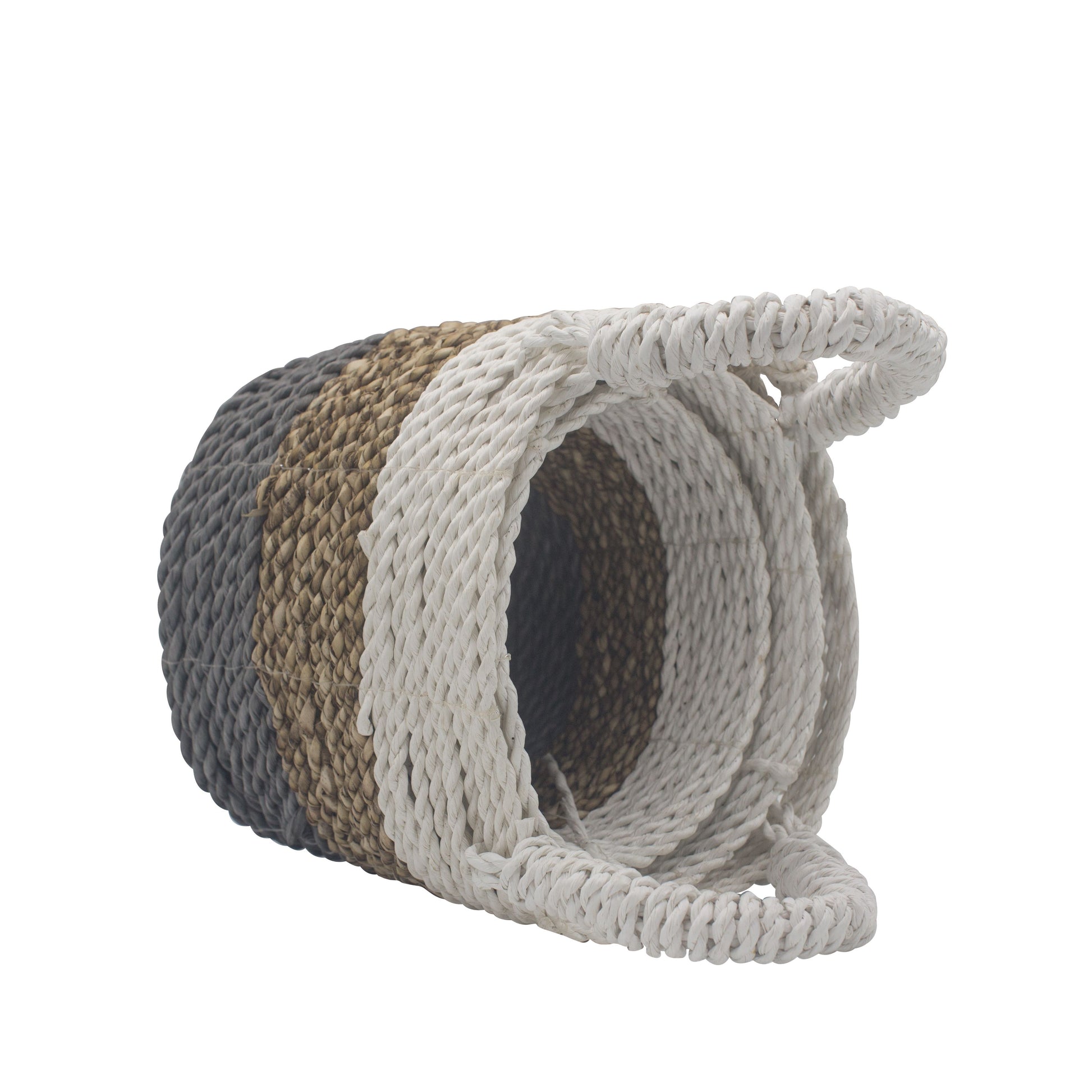 Seagrass Basket Set - Grey / Natural / White - Image seagrass-basket-set--grey--natural--white-sbs-03