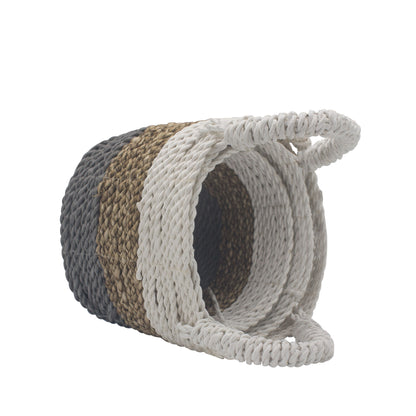 Seagrass Basket Set - Grey / Natural / White - Image seagrass-basket-set--grey--natural--white-sbs-03