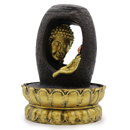Tabletop Water Feature - 30cm - Golden Buddha & Vitarka Mudra - Image tabletop-water-feature--30cm--golden-buddha--vitarka-mudra-waterf-04
