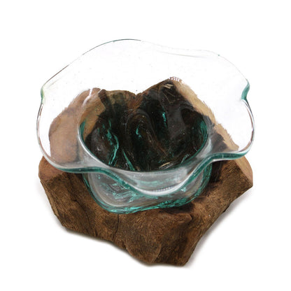 Molton Glass Fancy Sweet Bowl on Wood - Image molton-glass-fancy-sweet-bowl-on-wood-mgw-30