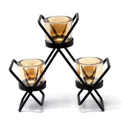 Centrepiece Iron Votive Candle Holder - 3 Cup Triangle - Image centrepiece-iron-votive-candle-holder--3-cup-triangle-civch-04