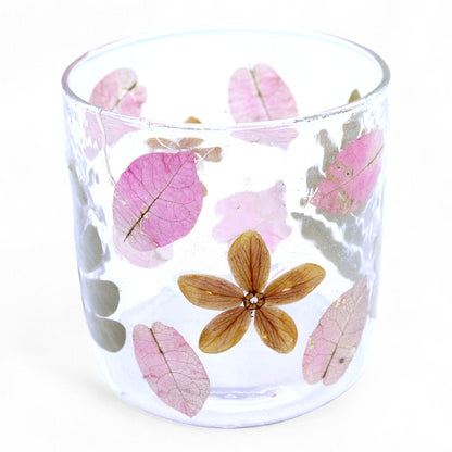 Natural Floral Glass - Straight Candle Holder - Primavera -  (8x8cm) - Image natural-floral-glass--straight-candle-holder--primavera---8x8cm-nfg-04