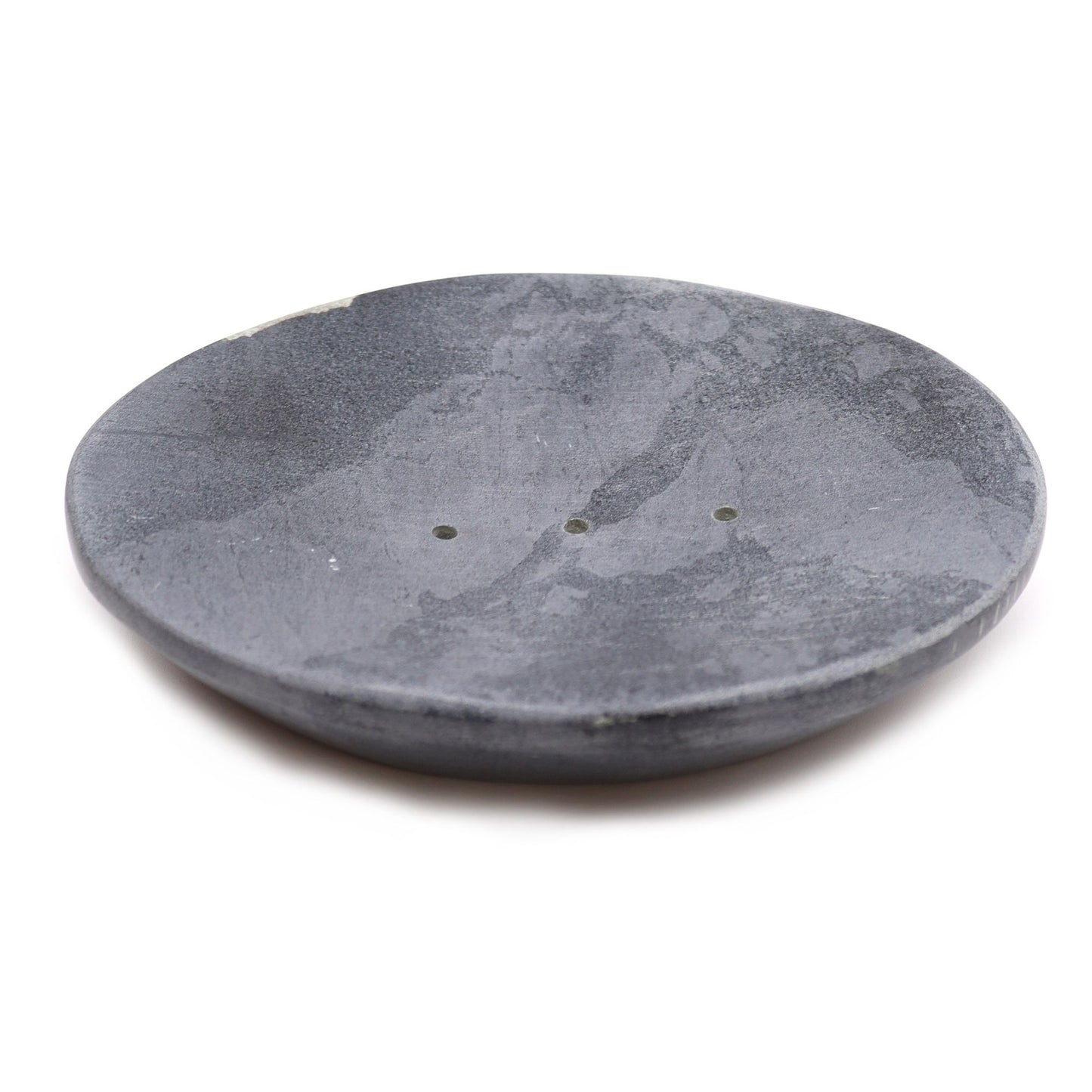 Grey Soapstone Soap Dish 10x12cm- Classic Oval - Image grey-soapstone-soap-dish-10x12cm-classic-oval-ssd-18