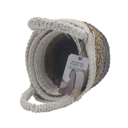 Seagrass Basket Set - Grey / Natural / White - Image seagrass-basket-set--grey--natural--white-sbs-03