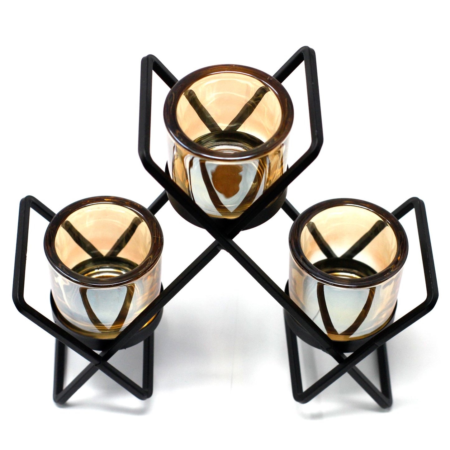 Centrepiece Iron Votive Candle Holder - 3 Cup Triangle - Image centrepiece-iron-votive-candle-holder--3-cup-triangle-civch-04