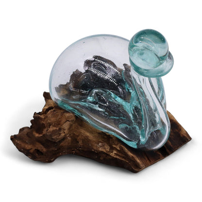 Molten Glass Duck Decanter on Wood with Stopper 19cm - Image molten-glass-duck-decanter-on-wood-with-stopper-19cm-mgw-44