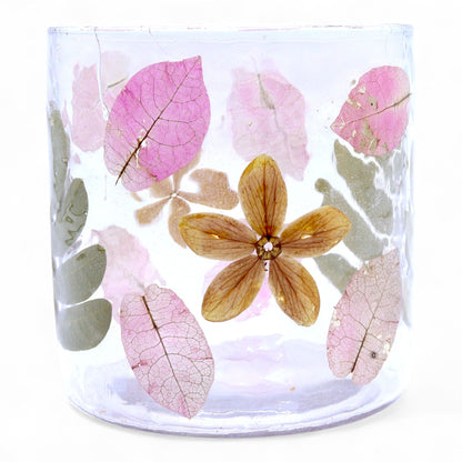 Natural Floral Glass - Straight Candle Holder - Primavera -  (8x8cm) - Image natural-floral-glass--straight-candle-holder--primavera---8x8cm-nfg-04