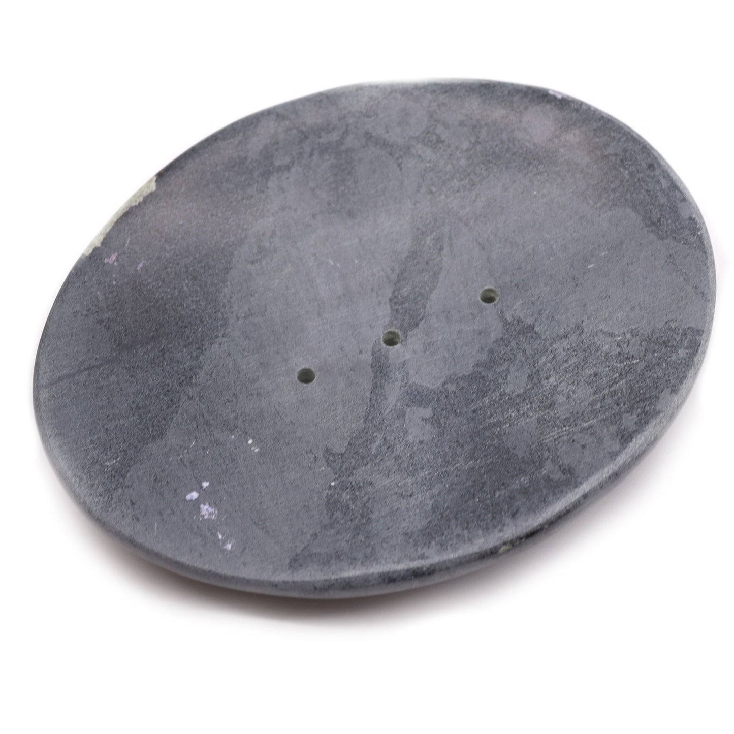 Grey Soapstone Soap Dish 10x12cm- Classic Oval - Image grey-soapstone-soap-dish-10x12cm-classic-oval-ssd-18