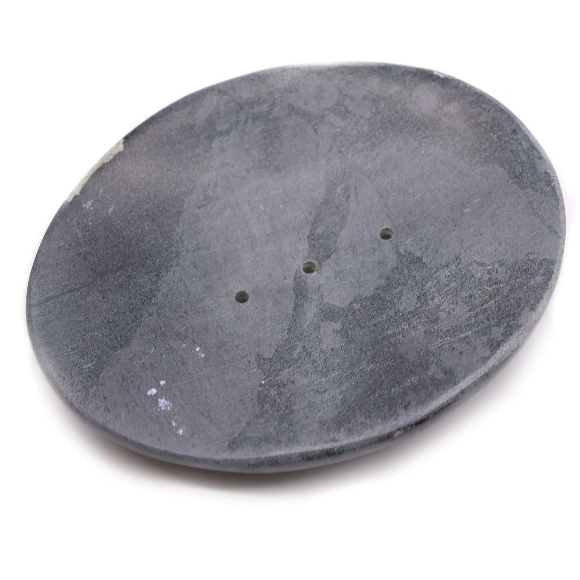 Grey Soapstone Soap Dish 10x12cm- Classic Oval - Image grey-soapstone-soap-dish-10x12cm-classic-oval-ssd-18