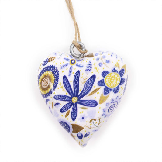 Lrg Decor Wood Heart -  Blue Floral - Image lrg-decor-wood-heart---blue-floral-weh-08