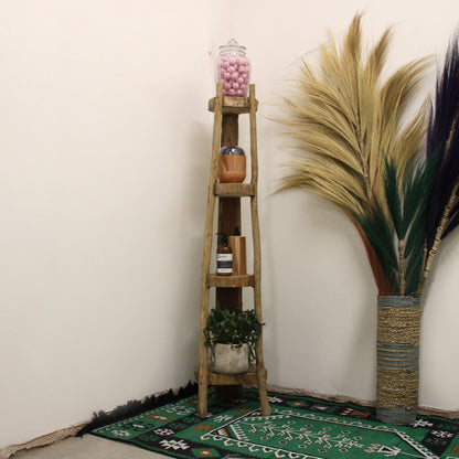 Natural Teak Corner Unit 4 Shelves - 135cm high - Image natural-teak-corner-unit-4-shelves--135cm-high-tds-03