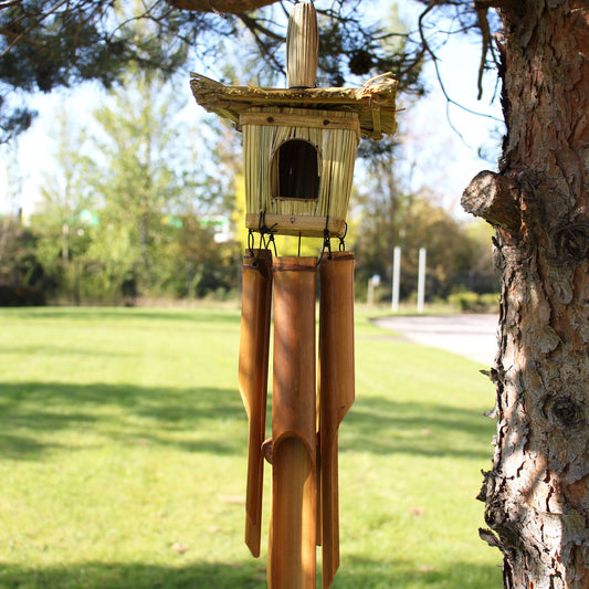 Square Seagrass Bird Box with Chimes 49x15cm - Image square-seagrass-bird-box-with-chimes-49x15cm-birdb-04