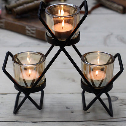 Centrepiece Iron Votive Candle Holder - 3 Cup Triangle - Image centrepiece-iron-votive-candle-holder--3-cup-triangle-civch-04