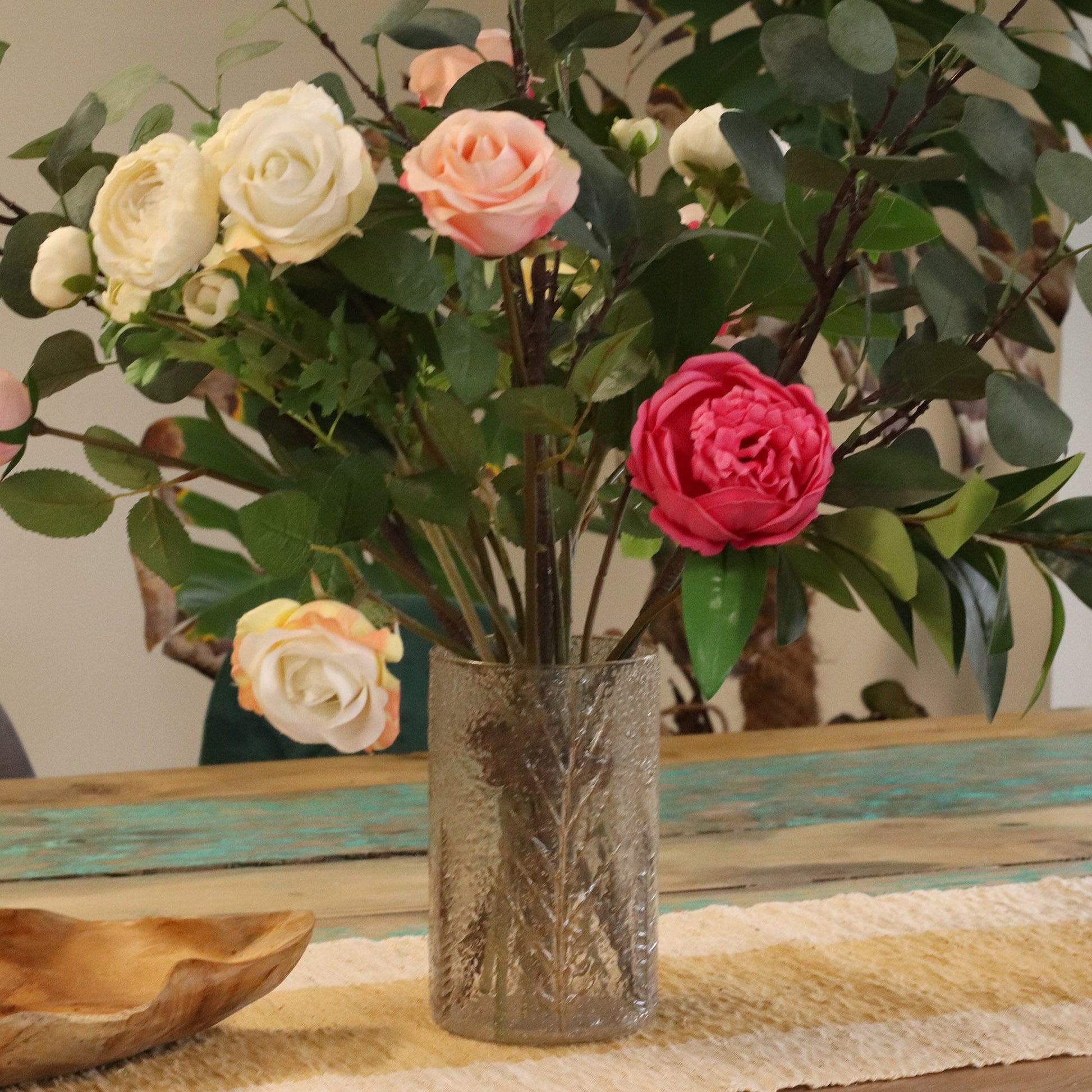 Natural Floral Glass - Tall Vase Candle Holder - Pino - (19x11cm) - Image natural-floral-glass--tall-vase-candle-holder--pino--19x11cm-nfg-12