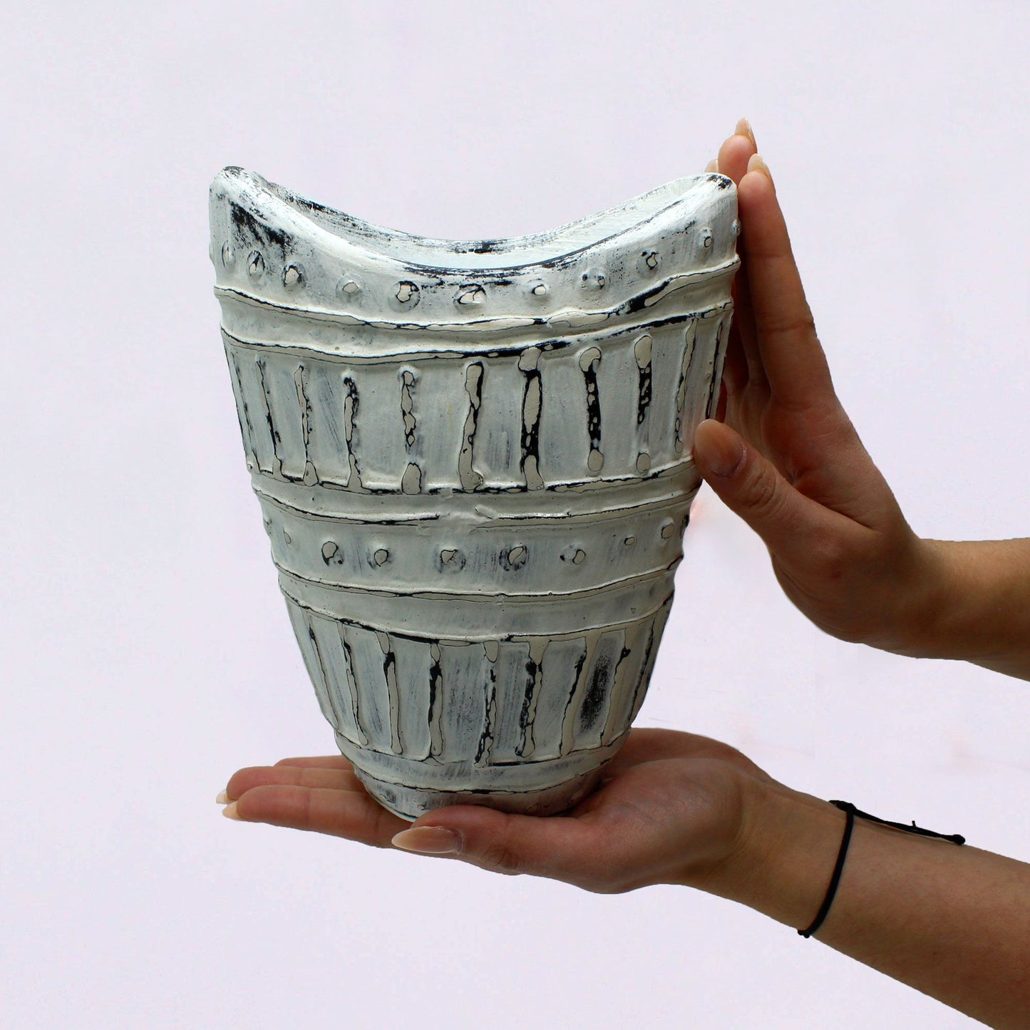 Wide Neck Shaped Vase - Cream 22cm - Image wide-neck-shaped-vase--cream-22cm-bcv-14