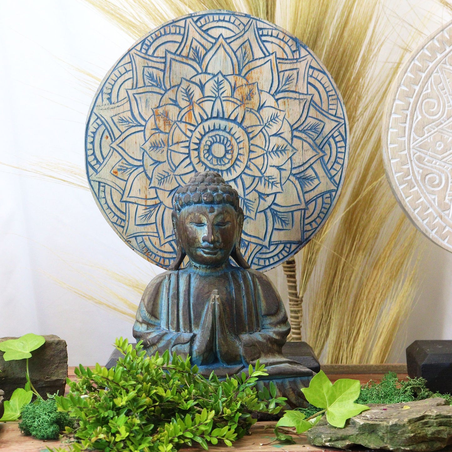 Buddha Feng Shui Set - Flower Mandala - Blue - Image buddha-feng-shui-set--flower-mandala--blue-bfss-02