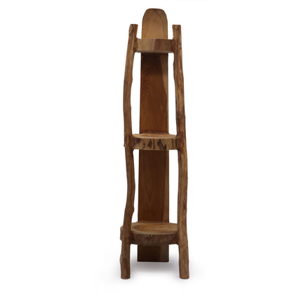 Natural Teak Corner Unit 3 Shelves - 90cm high - Image natural-teak-corner-unit-3-shelves--90cm-high-tds-04