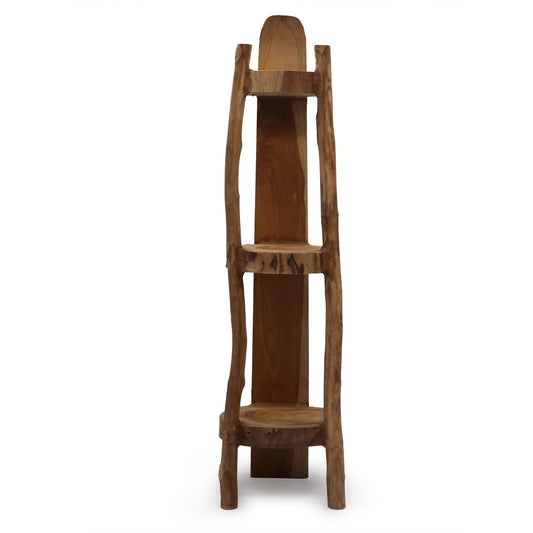 Natural Teak Corner Unit 3 Shelves - 90cm high - Image natural-teak-corner-unit-3-shelves--90cm-high-tds-04