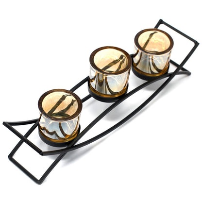 Centrepiece Iron Votive Candle Holder - 3 Cup Silhouette - Image centrepiece-iron-votive-candle-holder--3-cup-silhouette-civch-05