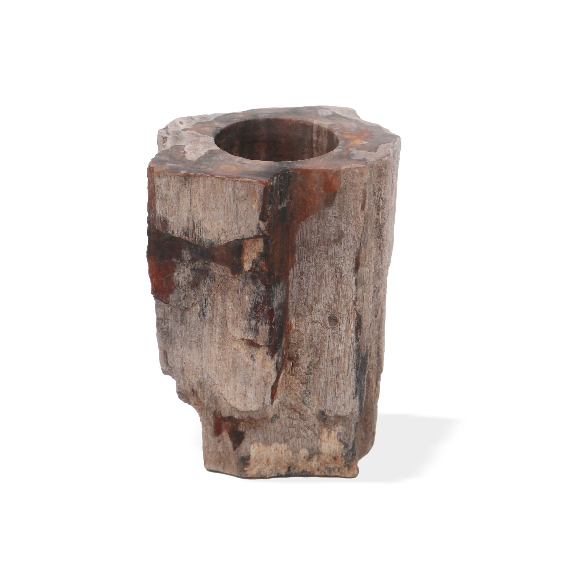 Petrified Wood Candle Holder - Single Tall - Image petrified-wood-candle-holder--single-tall-petw-02