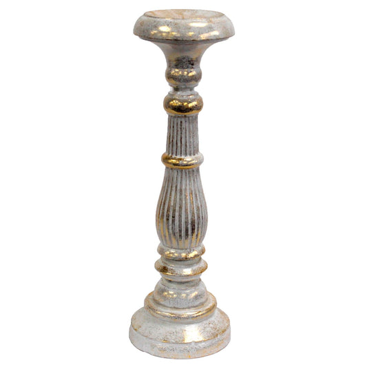 Large Candle Stand - White Gold - Image large-candle-stand--white-gold-vinstics-01