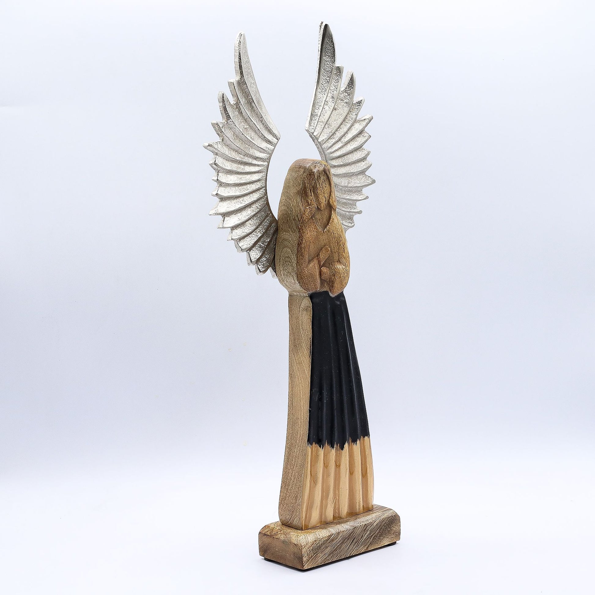 Large Mango Wood Gardian Angel Metal Wings & Enamel Detail - Image large-mango-wood-gardian-angel-metal-wings--enamel-detail-wang-11