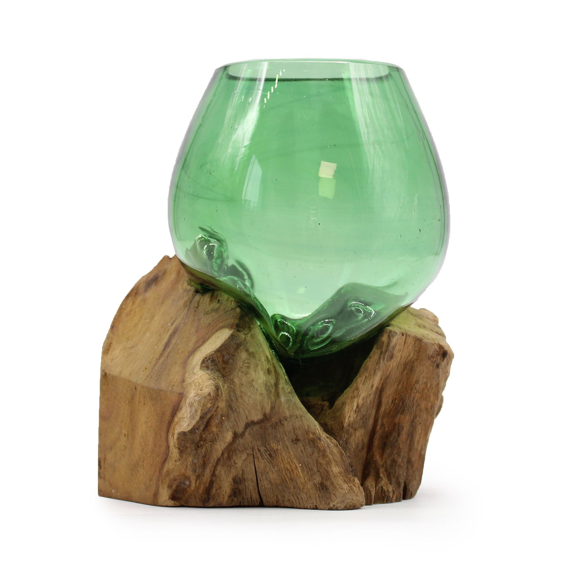 Recycled Beer Bottles - Small Bowl on Wood - Image recycled-beer-bottles--small-bowl-on-wood-rbb-01