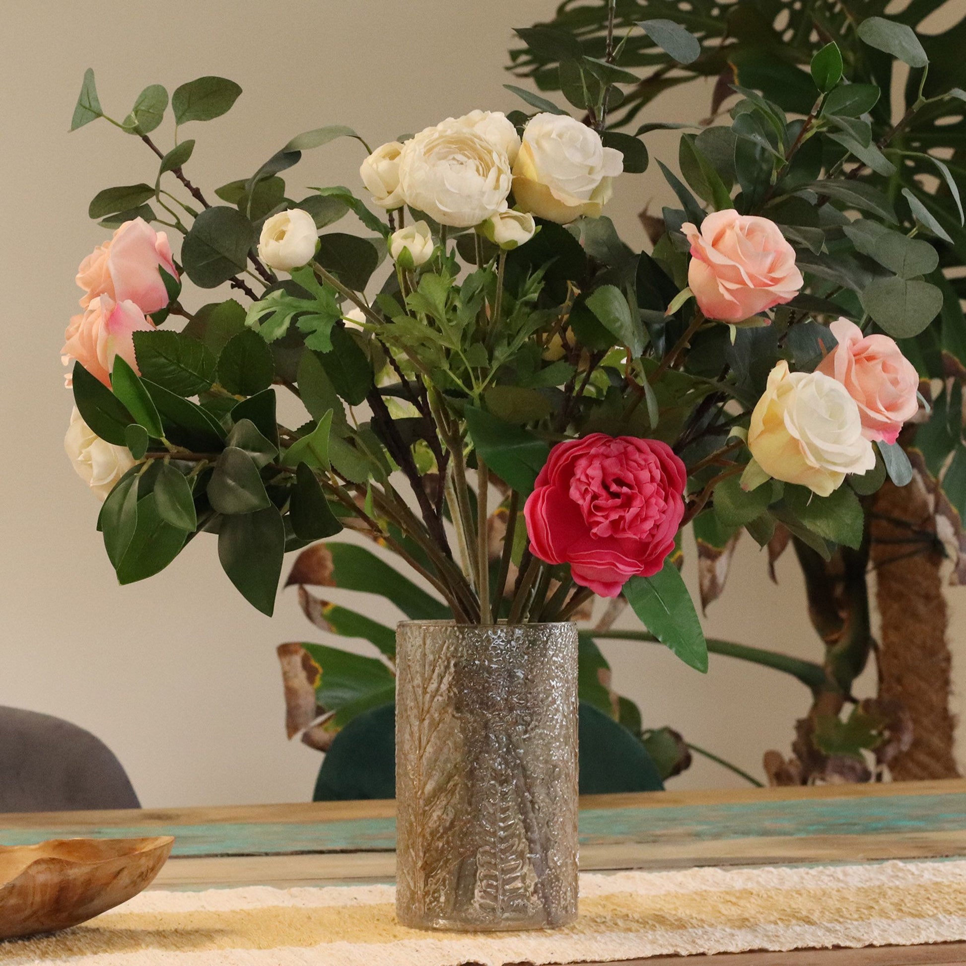 Natural Floral Glass - Tall Vase Candle Holder - Pino - (19x11cm) - Image natural-floral-glass--tall-vase-candle-holder--pino--19x11cm-nfg-12