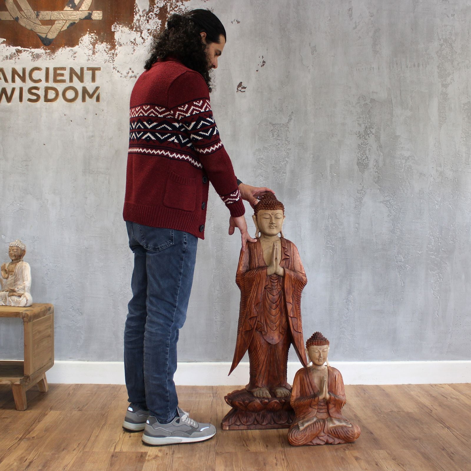 Buddha Statue Standing - 1m Welcome - Image buddha-statue-standing--1m-welcome-hcbs-23