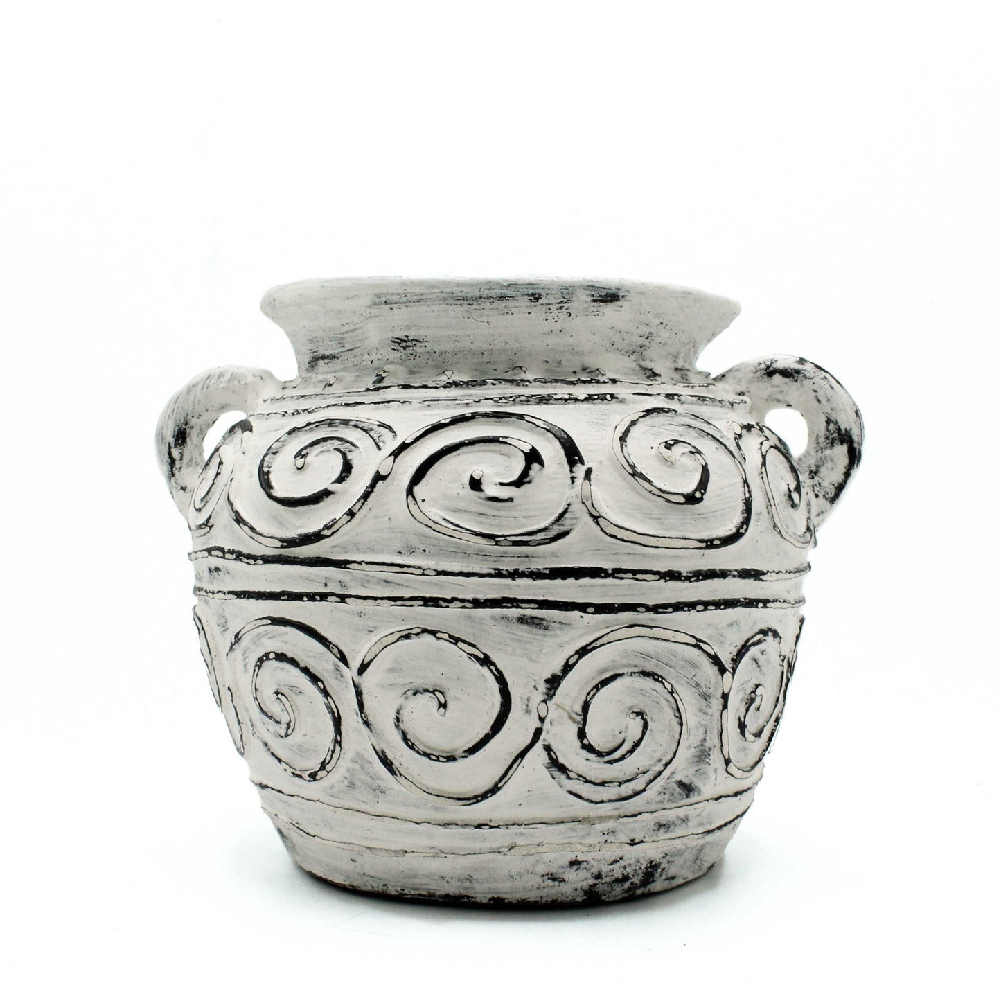 Greek Clay Plant Pot With Handles - Cream 15cm - Image greek-clay-plant-pot-with-handles--cream-15cm-bcv-15