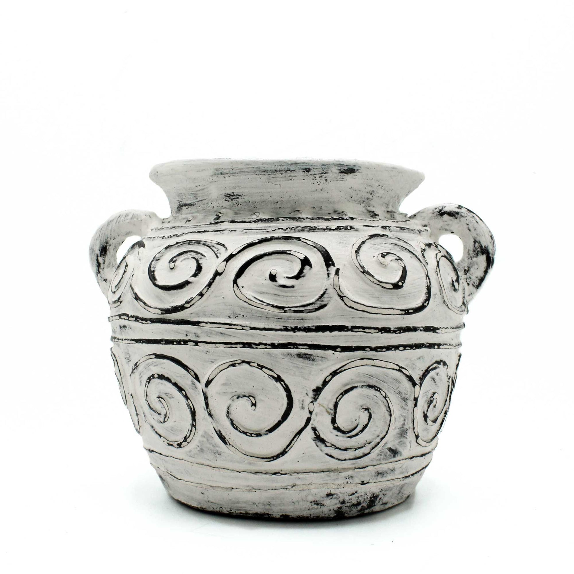 Greek Clay Plant Pot With Handles - Cream 15cm - Image greek-clay-plant-pot-with-handles--cream-15cm-bcv-15