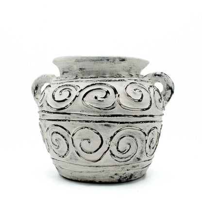 Greek Clay Plant Pot With Handles - Cream 15cm - Image greek-clay-plant-pot-with-handles--cream-15cm-bcv-15