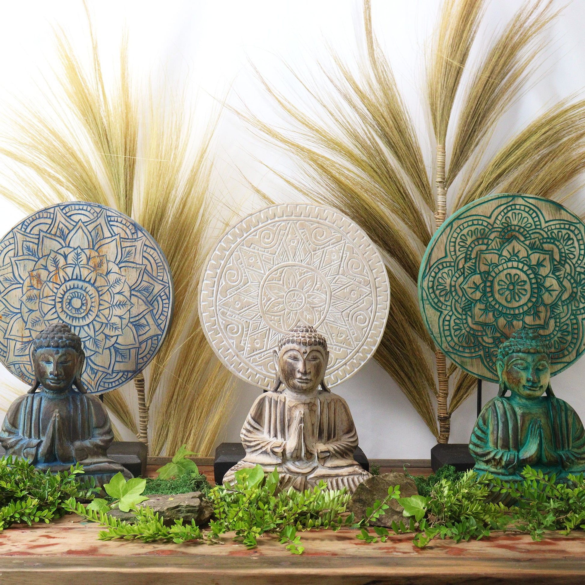 Buddha Feng Shui Set - Flower Mandala - Blue - Image buddha-feng-shui-set--flower-mandala--blue-bfss-02