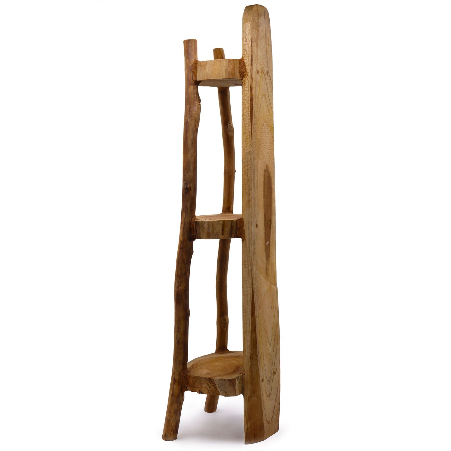 Natural Teak Corner Unit 3 Shelves - 90cm high - Image natural-teak-corner-unit-3-shelves--90cm-high-tds-04