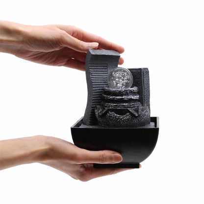 Tabletop Water Feature - 18cm - Cascading Rock Formation - Image tabletop-water-feature--18cm--cascading-rock-formation-waterf-05