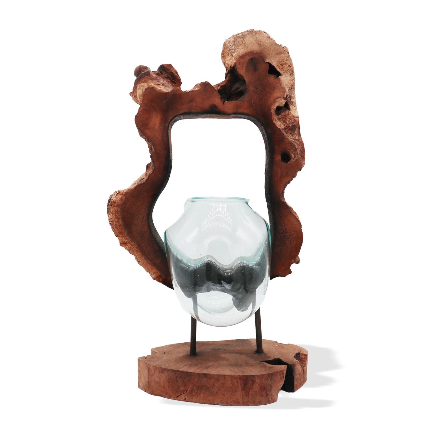 Molton Glass Hanging Art Vase on Wood - Image molton-glass-hanging-art-vase-on-wood-mgw-31