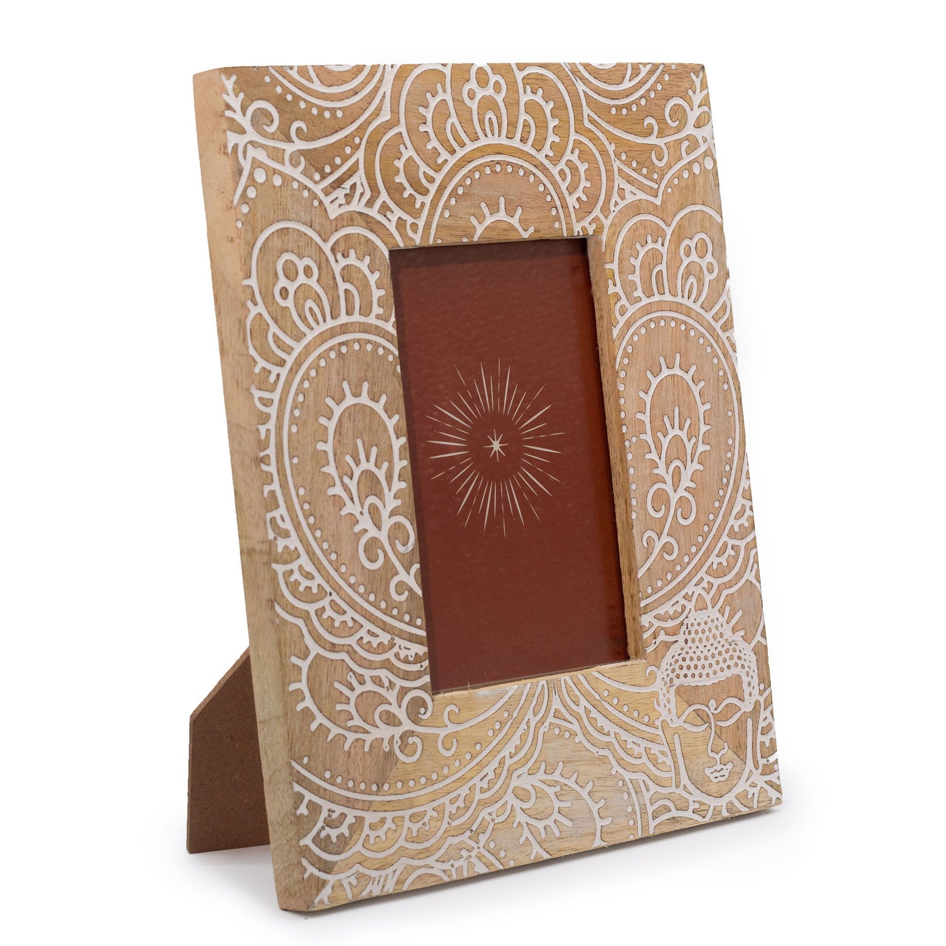 Med Mango Wood Picture Framel (for 10x15cm) 26x20x2cm - Buddha - White - Image med-mango-wood-picture-framel-for-10x15cm-26x20x2cm--buddha--white-mwpf-07