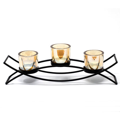 Centrepiece Iron Votive Candle Holder - 3 Cup Silhouette - Image centrepiece-iron-votive-candle-holder--3-cup-silhouette-civch-05