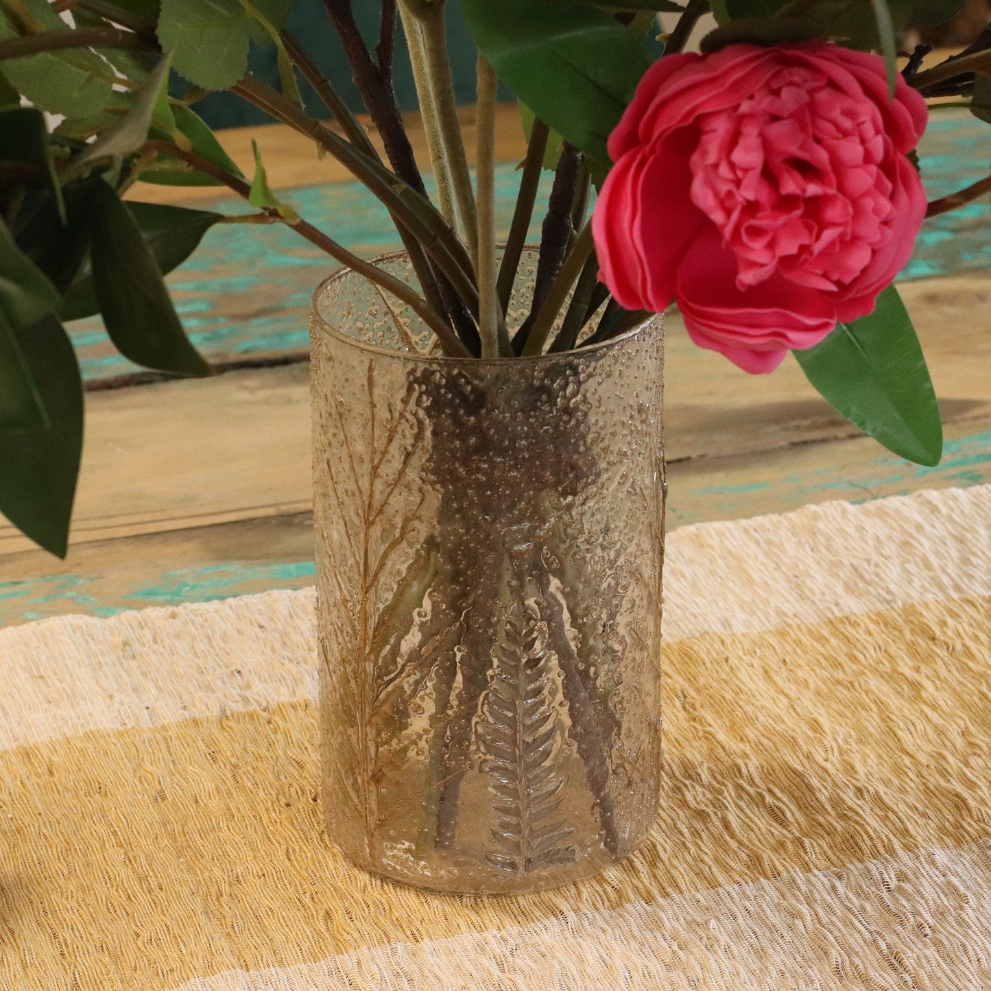 Natural Floral Glass - Tall Vase Candle Holder - Pino - (19x11cm) - Image natural-floral-glass--tall-vase-candle-holder--pino--19x11cm-nfg-12