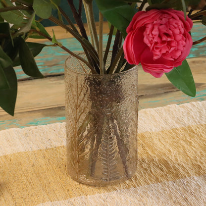 Natural Floral Glass - Tall Vase Candle Holder - Pino - (19x11cm) - Image natural-floral-glass--tall-vase-candle-holder--pino--19x11cm-nfg-12