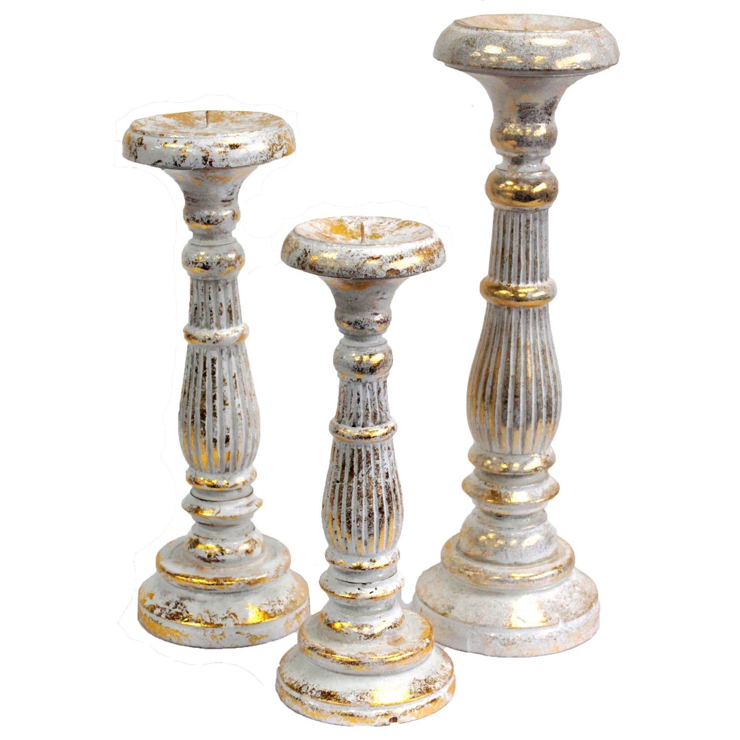 Medium Candle Stand - White Gold - Image medium-candle-stand--white-gold-vinstics-02
