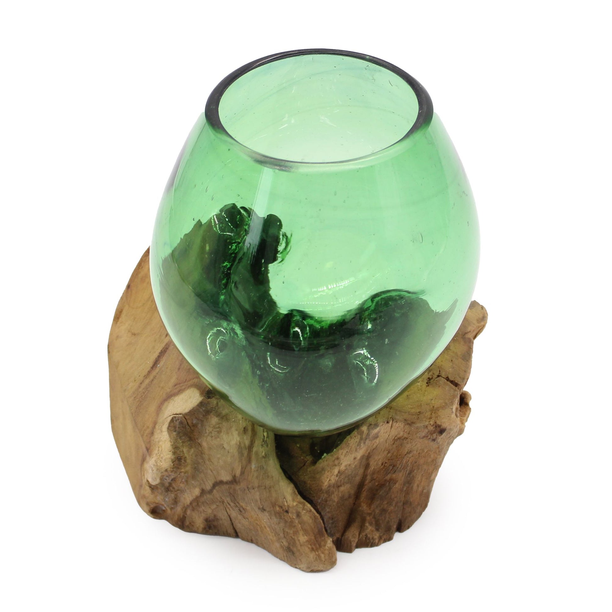 Recycled Beer Bottles - Small Bowl on Wood - Image recycled-beer-bottles--small-bowl-on-wood-rbb-01