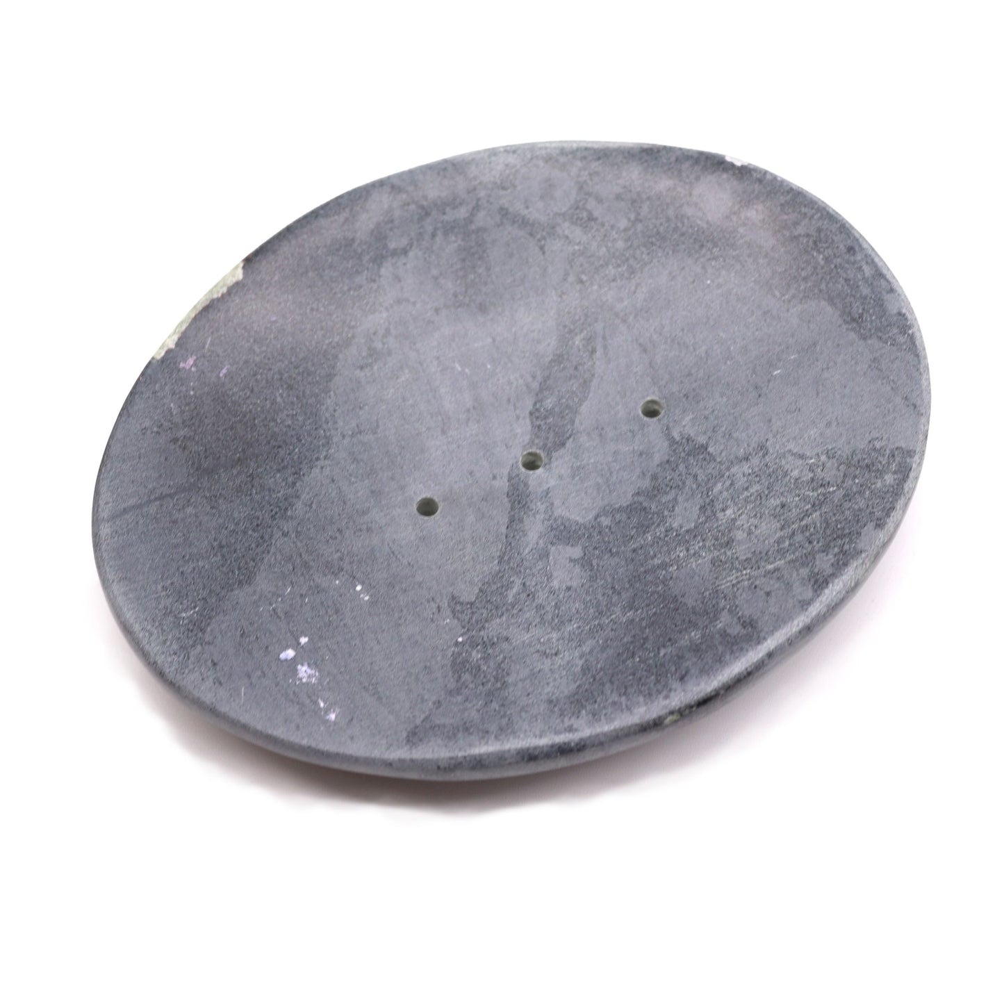Grey Soapstone Soap Dish 10x12cm- Classic Oval - Image grey-soapstone-soap-dish-10x12cm-classic-oval-ssd-18