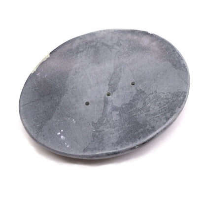 Grey Soapstone Soap Dish 10x12cm- Classic Oval - Image grey-soapstone-soap-dish-10x12cm-classic-oval-ssd-18