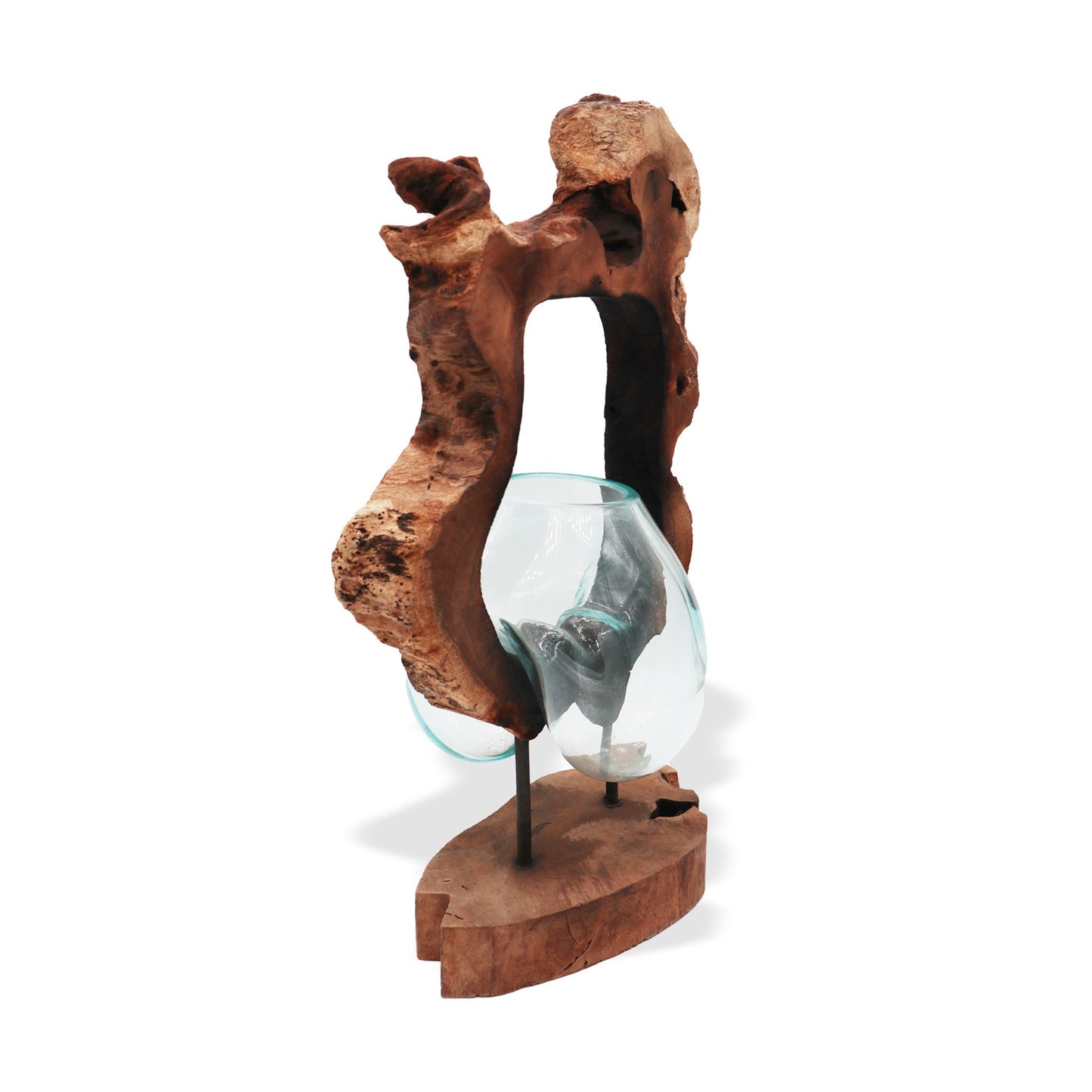 Molton Glass Hanging Art Vase on Wood - Image molton-glass-hanging-art-vase-on-wood-mgw-31