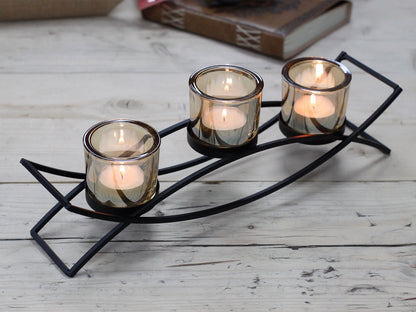 Centrepiece Iron Votive Candle Holder - 3 Cup Silhouette - Image centrepiece-iron-votive-candle-holder--3-cup-silhouette-civch-05